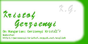 kristof gerzsenyi business card